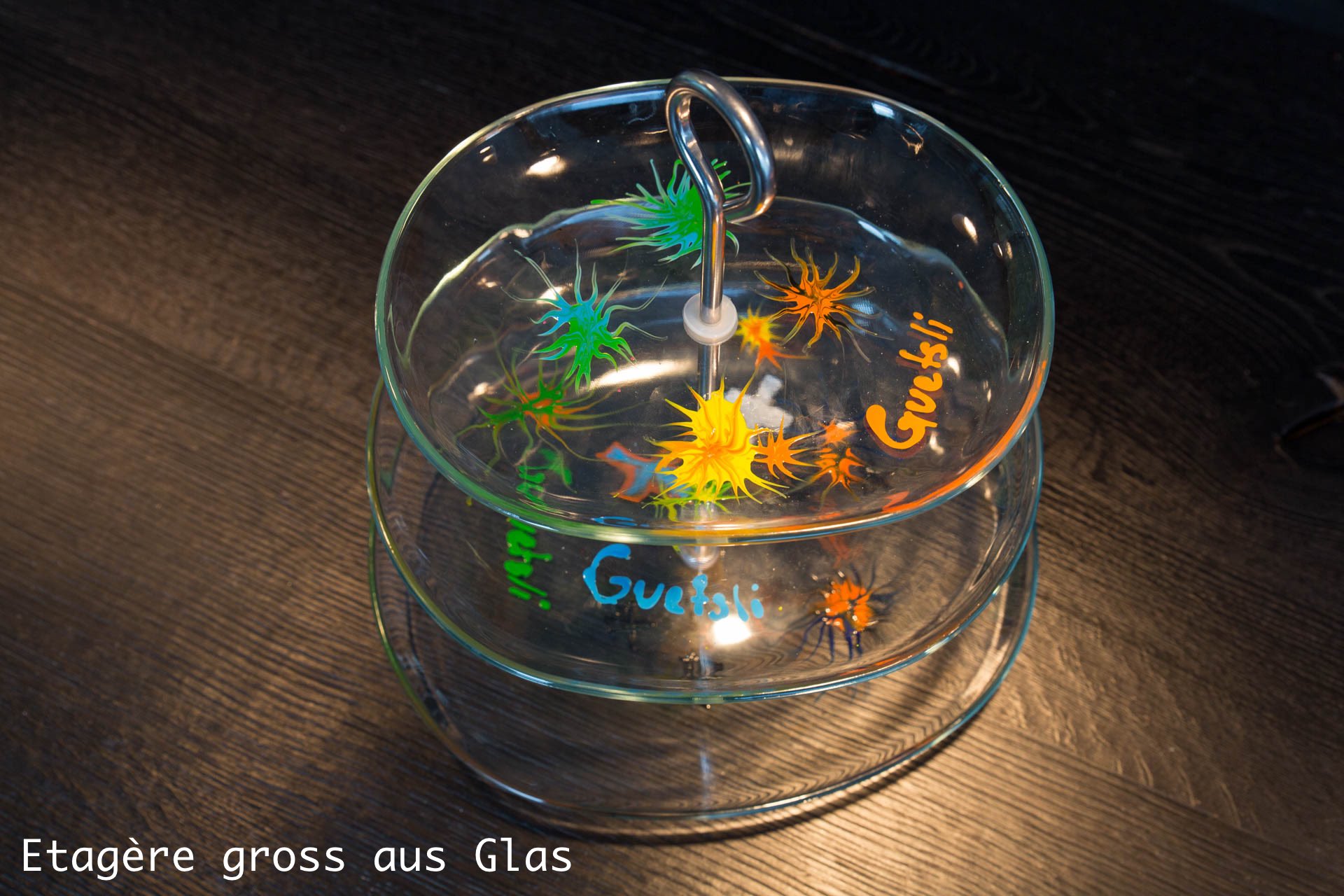Etagere gross aus Glas